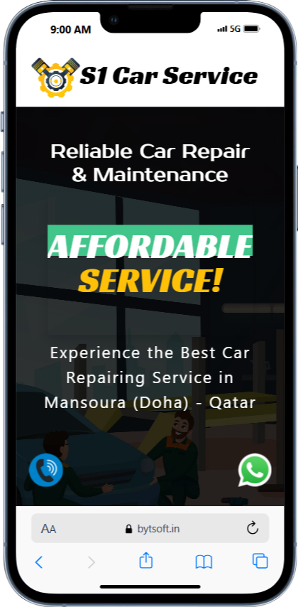 S1Car website mobile View