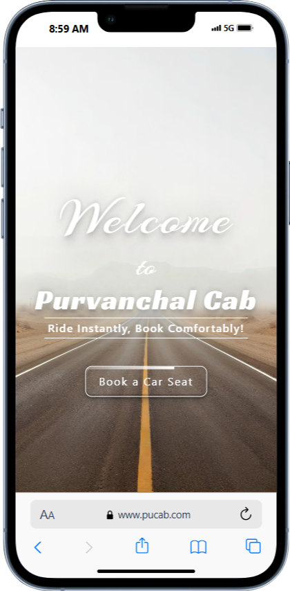 PuCab website Mobile View