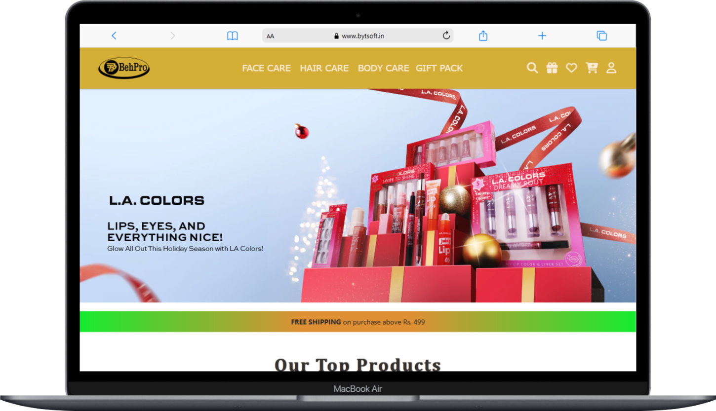 BehPro website Desktop View